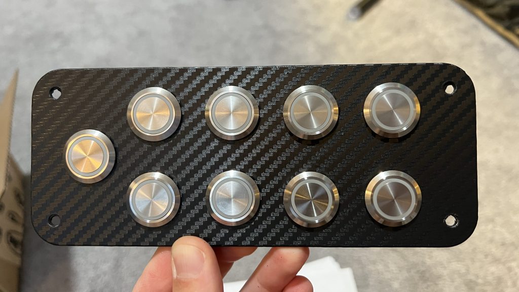 Carbon Fiber Wrapped Switch Plate with switches