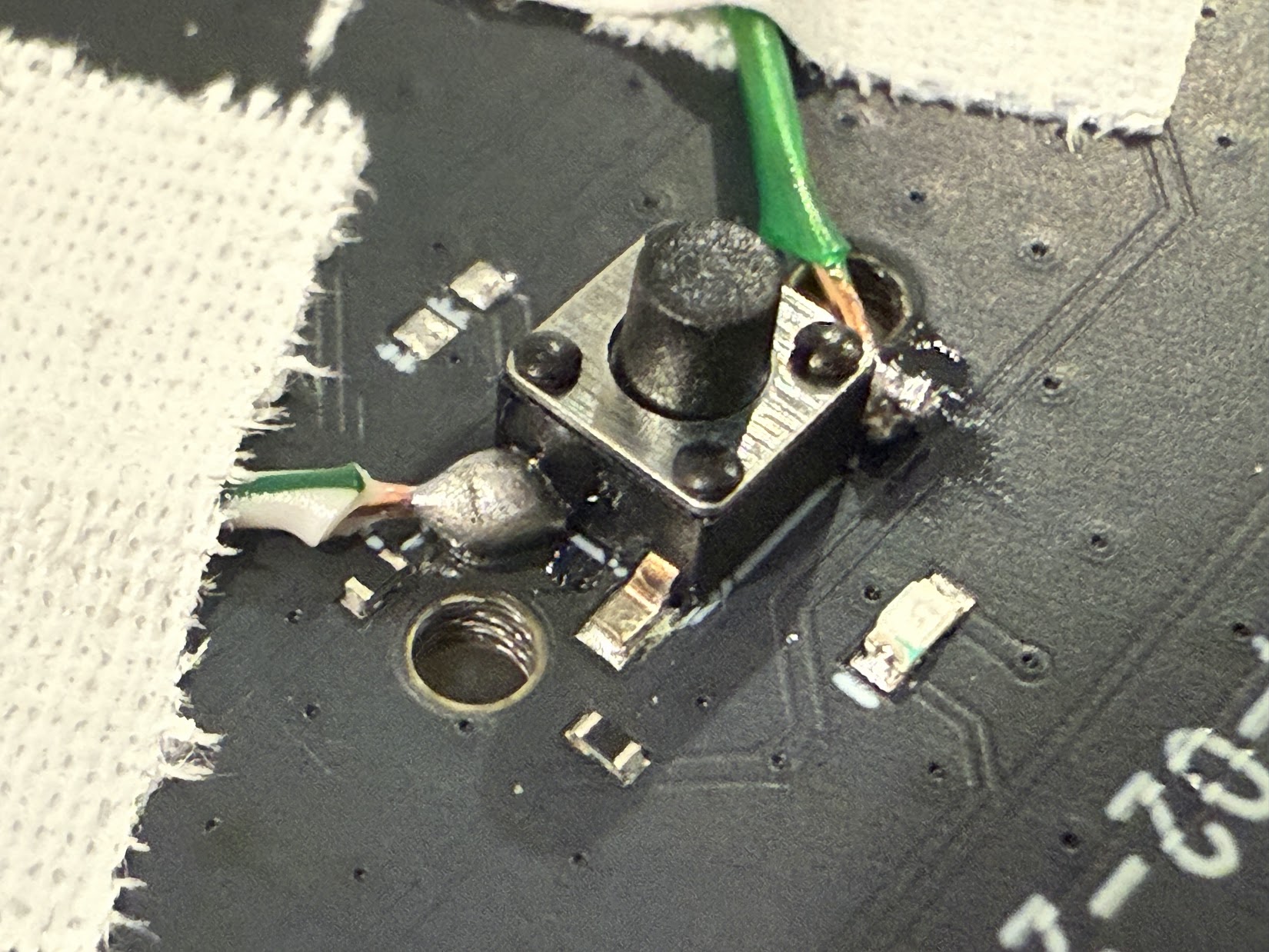 Button Board Green Solder Attempt